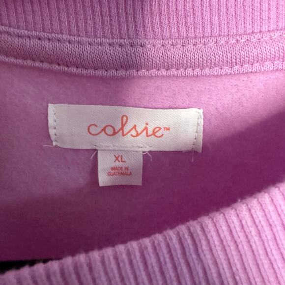 Womans Colsie fleece pink lounge crewneck sweatshirt size XL - Picture 4 of 6